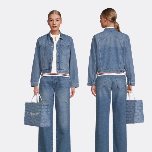 Jackets & Blazers - Triarchy Ms. Ciela Cloud Stitch Denim Trucker Jacket Women's S Organic Cotton